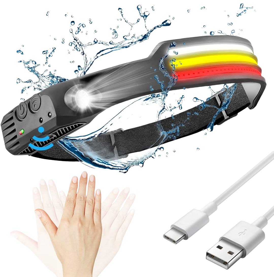 Skanto | 230º LED-Stirnlampe mit einstellbarer Helligkeit und leichtem Design für Camping, Wandern und Outdoor-Aktivitäten