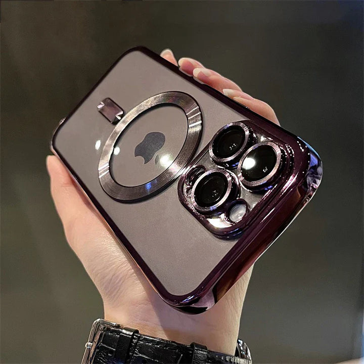 Skanto | Vergoldete transparente weiche Magnethülle für iPhone