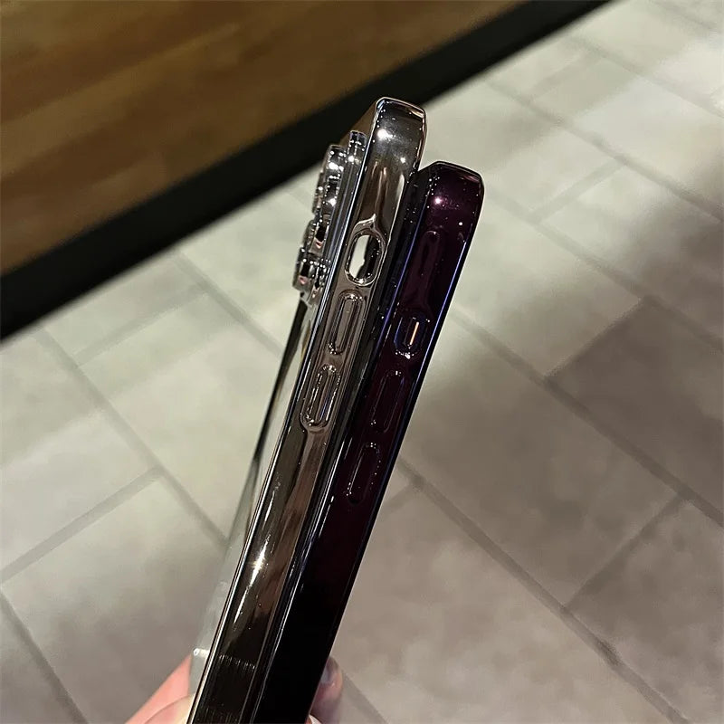 Skanto | Vergoldete transparente weiche Magnethülle für iPhone