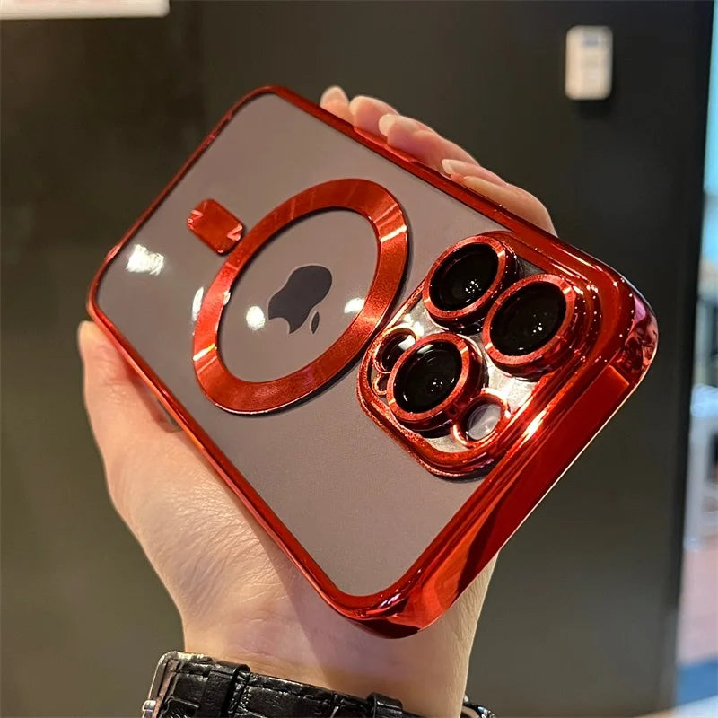 Skanto | Vergoldete transparente weiche Magnethülle für iPhone