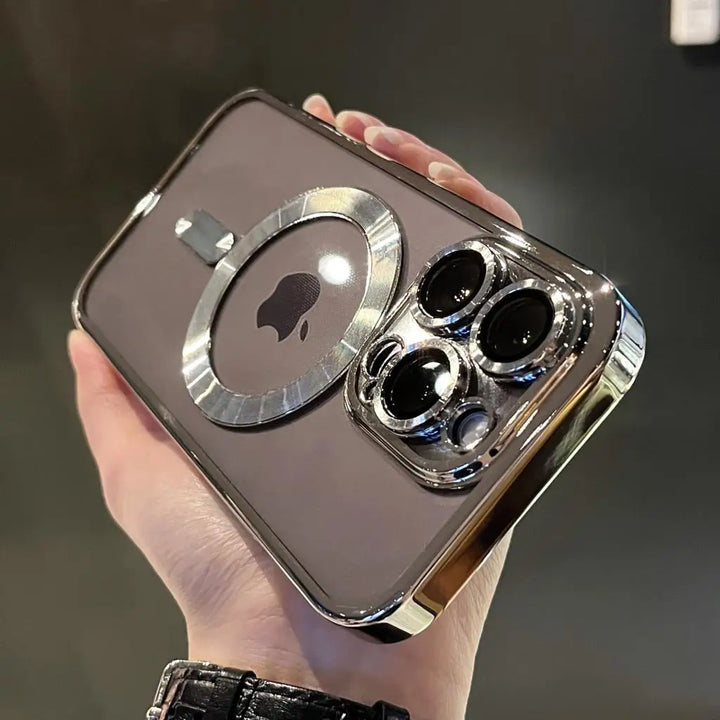 Skanto | Vergoldete transparente weiche Magnethülle für iPhone