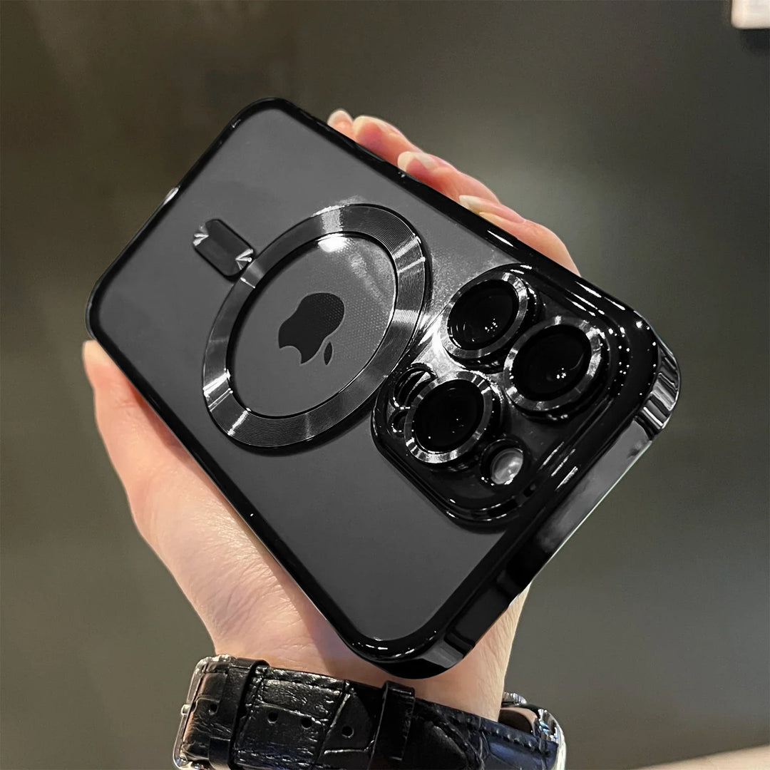 Skanto | Vergoldete transparente weiche Magnethülle für iPhone