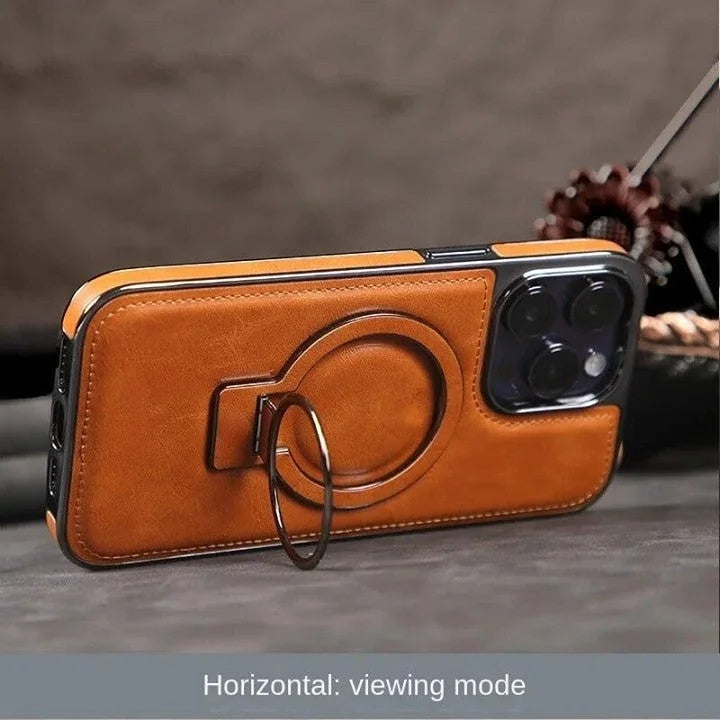 Skanto | Luxuriöse Leder-iPhone-Hülle mit unsichtbarem Ständer