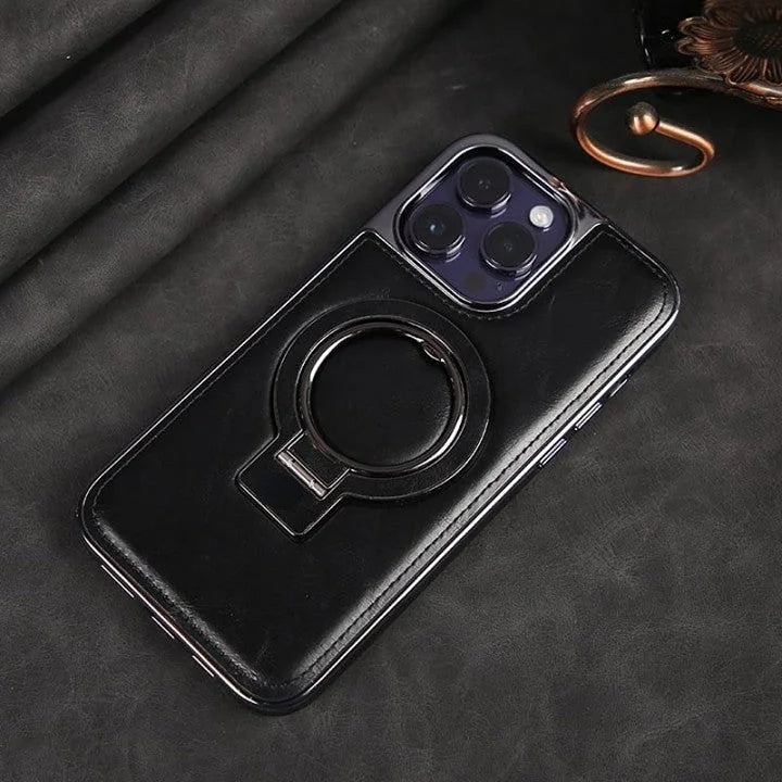 Skanto | Luxuriöse Leder-iPhone-Hülle mit unsichtbarem Ständer