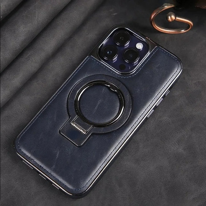 Skanto | Luxuriöse Leder-iPhone-Hülle mit unsichtbarem Ständer