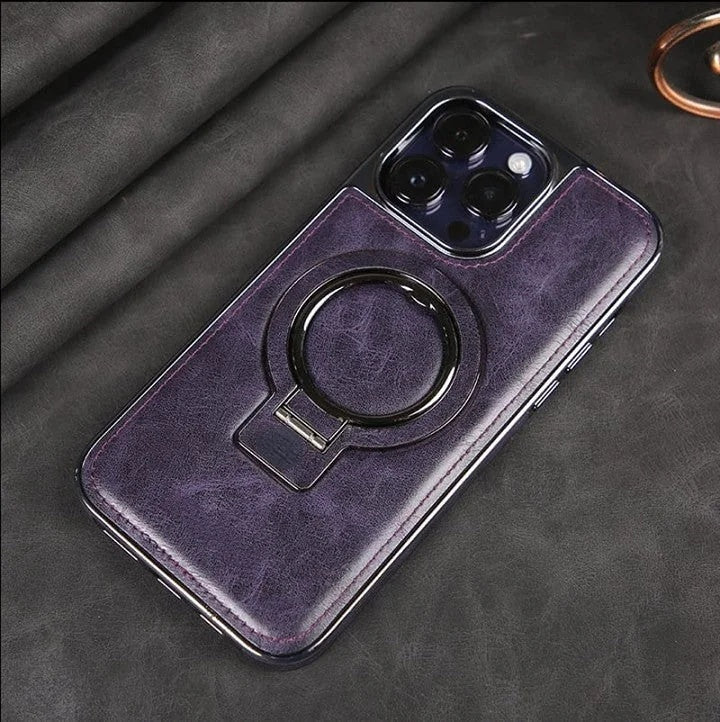 Skanto | Luxuriöse Leder-iPhone-Hülle mit unsichtbarem Ständer