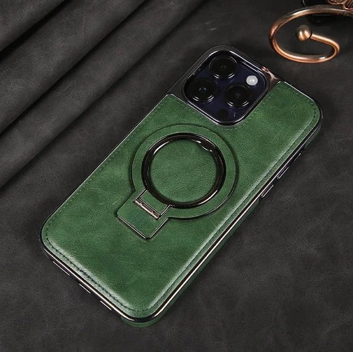 Skanto | Luxuriöse Leder-iPhone-Hülle mit unsichtbarem Ständer