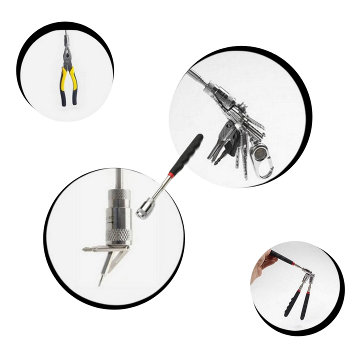 Ausziehbares magnetisches Greifwerkzeug mit LED