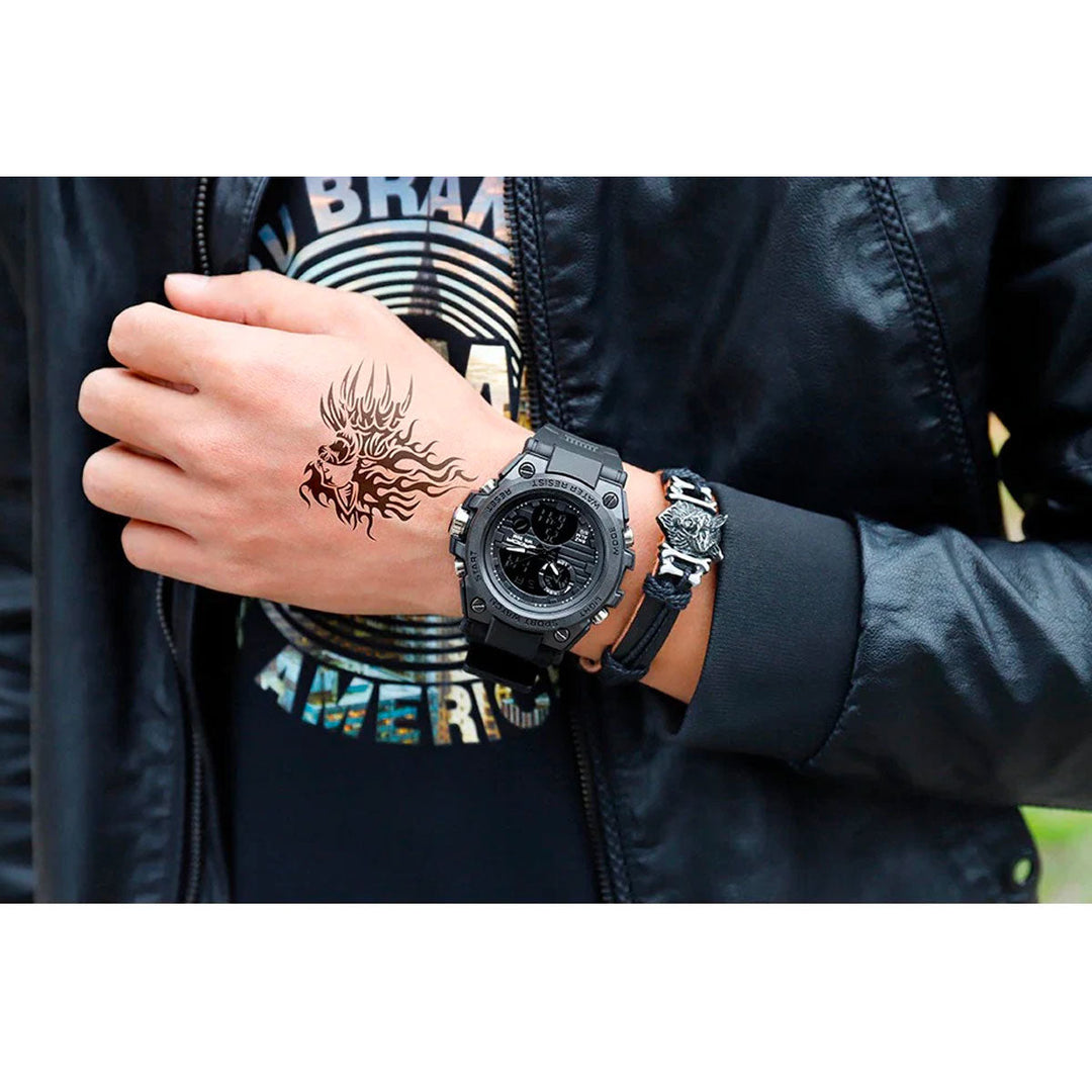 Skanto | TitanGuard Militär-Herrenuhr – Robuste Multifunktions-Analog- & Digitaluhr