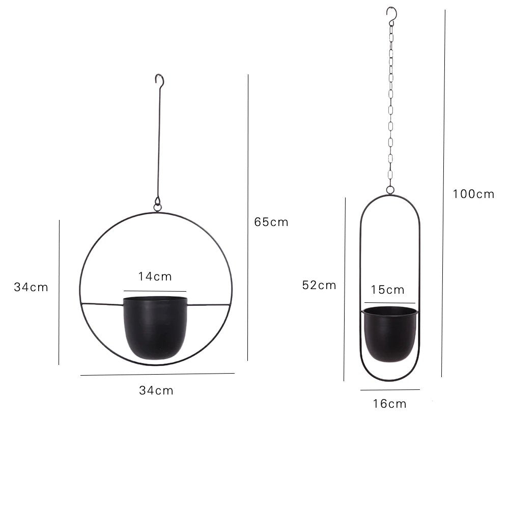 Skanto | DecoBloom Hängepflanzer – Eleganter Pflanzer aus Metall mit Kette für Innen- und Außenbereich