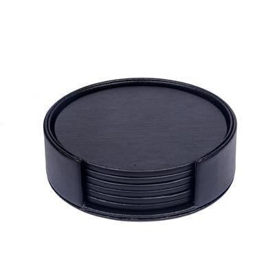 Garduru Untersetzer-Set aus veganem Leder | Marmor-Optik | Eleganter Oberflächenschutz