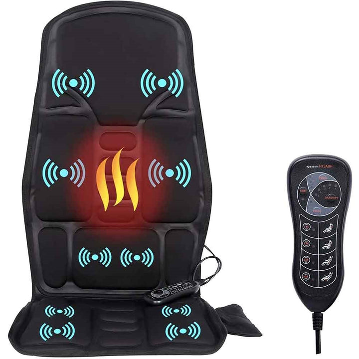 Skanto | 8-Modi Heiz-Massagepad für Rücken, Nacken und Ganzkörperentspannung – Perfekt für Auto und Zuhause