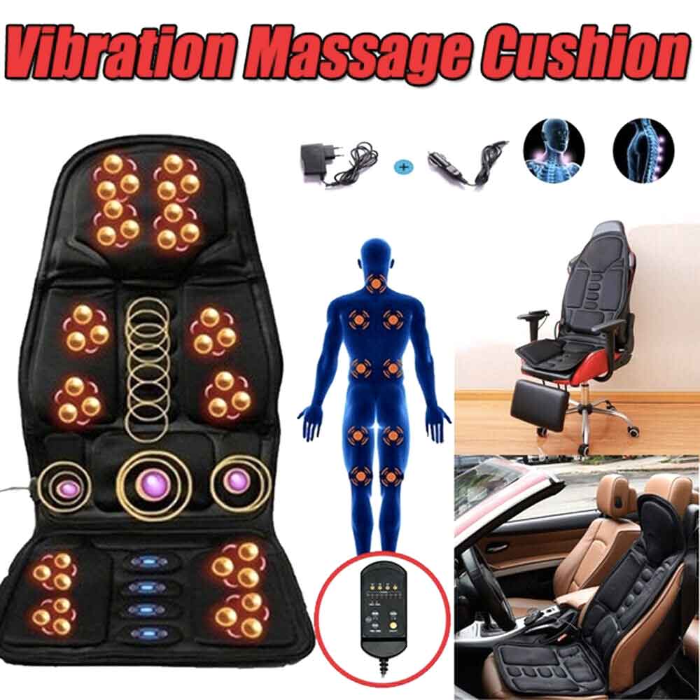 Skanto | 8-Modi Heiz-Massagepad für Rücken, Nacken und Ganzkörperentspannung – Perfekt für Auto und Zuhause