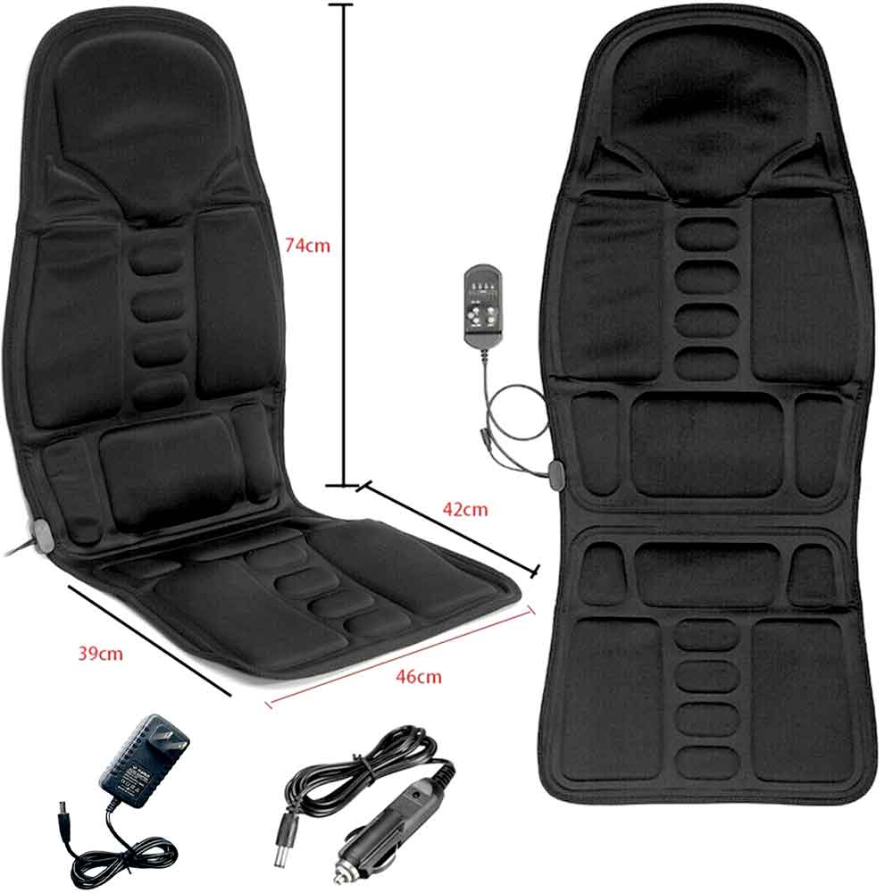 Skanto | 8-Modi Heiz-Massagepad für Rücken, Nacken und Ganzkörperentspannung – Perfekt für Auto und Zuhause