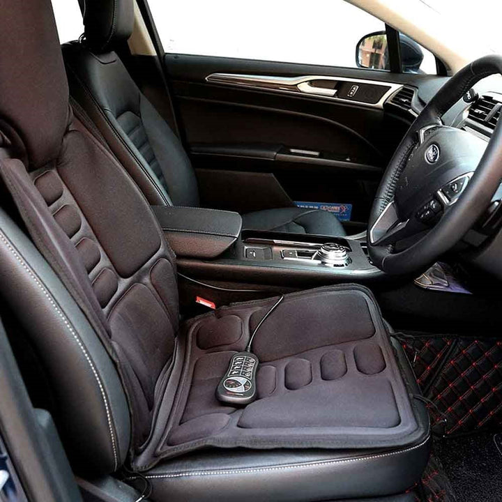 Skanto | 8-Modi Heiz-Massagepad für Rücken, Nacken und Ganzkörperentspannung – Perfekt für Auto und Zuhause