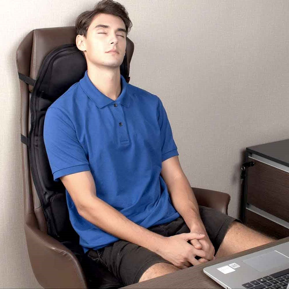 Skanto | 8-Modi Heiz-Massagepad für Rücken, Nacken und Ganzkörperentspannung – Perfekt für Auto und Zuhause