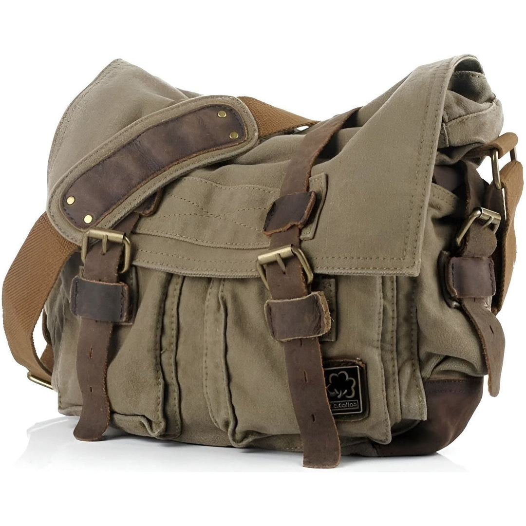 Skanto | Michael Bag – Vintage Canvas Messenger Bag für Herren mit Lederdetails