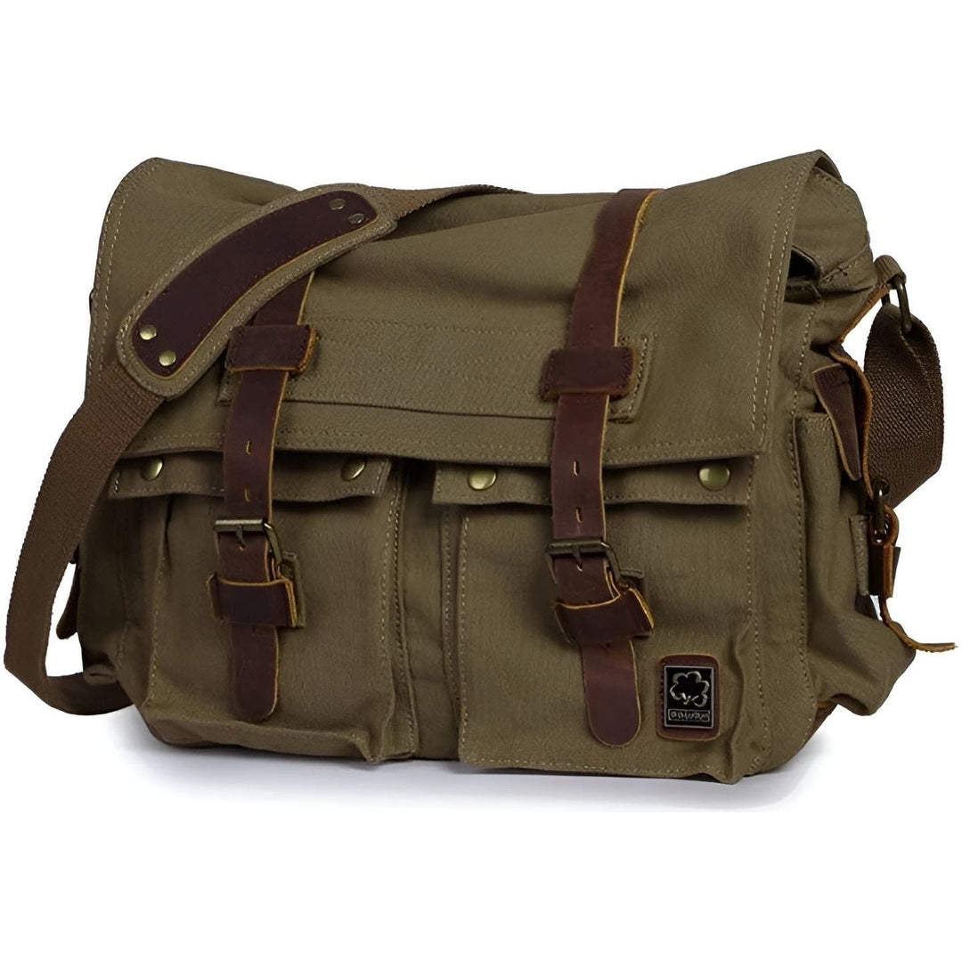 Skanto | Michael Bag – Vintage Canvas Messenger Bag für Herren mit Lederdetails