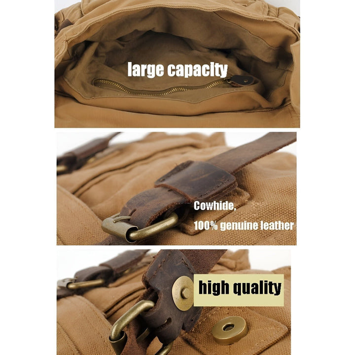Skanto | Michael Bag – Vintage Canvas Messenger Bag für Herren mit Lederdetails