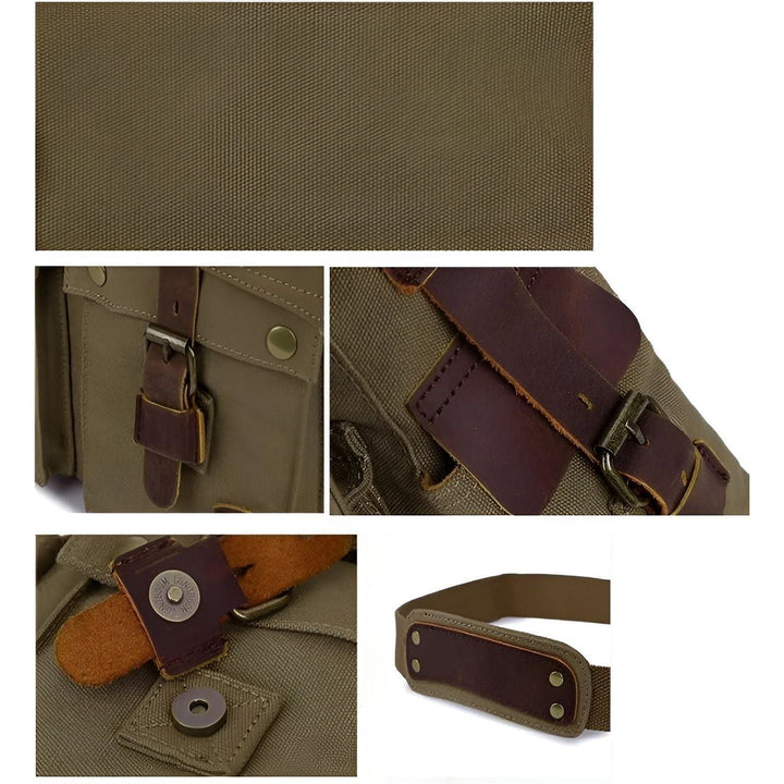Skanto | Michael Bag – Vintage Canvas Messenger Bag für Herren mit Lederdetails