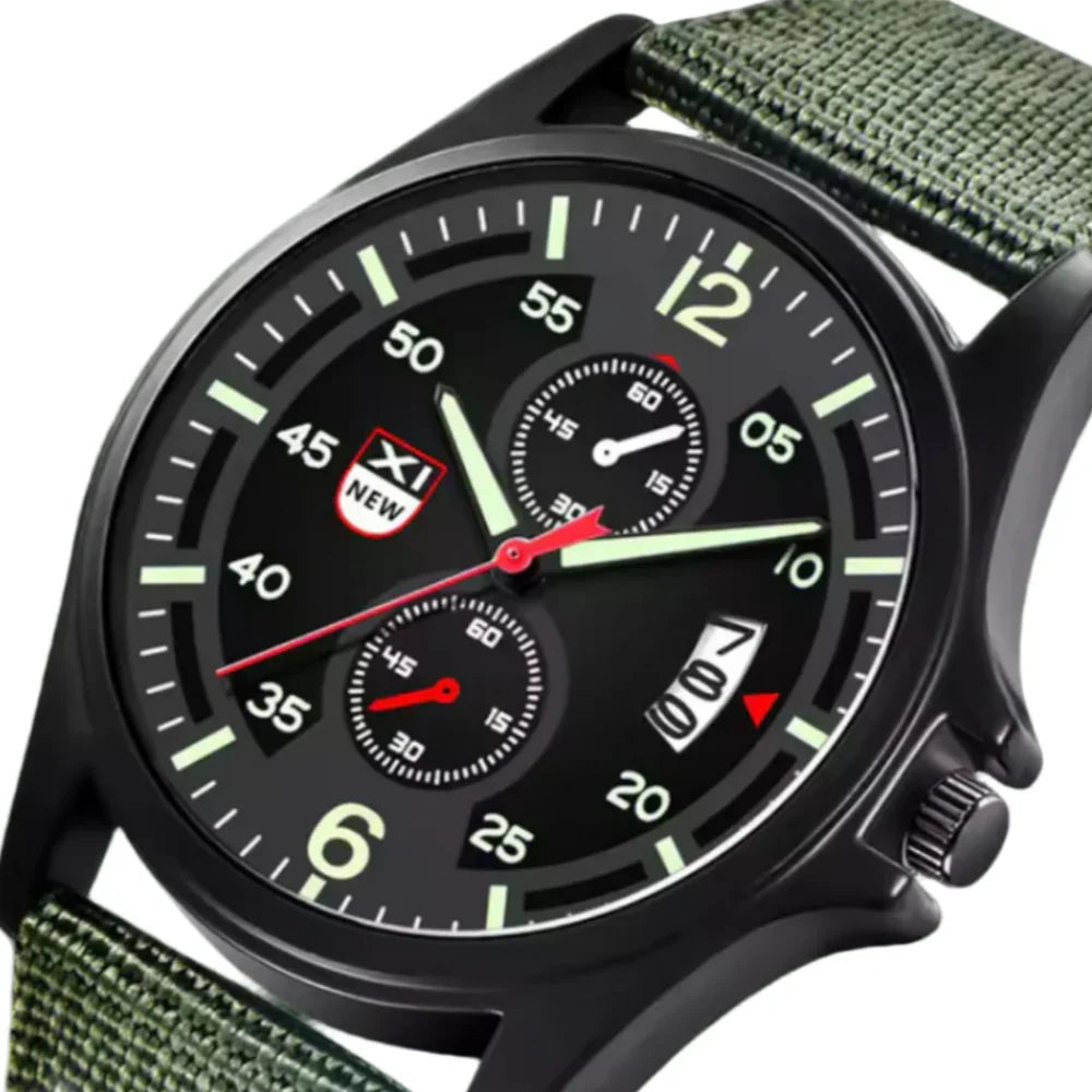 Skanto | Militär-Quarzuhr – Leichte taktische Nylonarmbanduhr für Herren