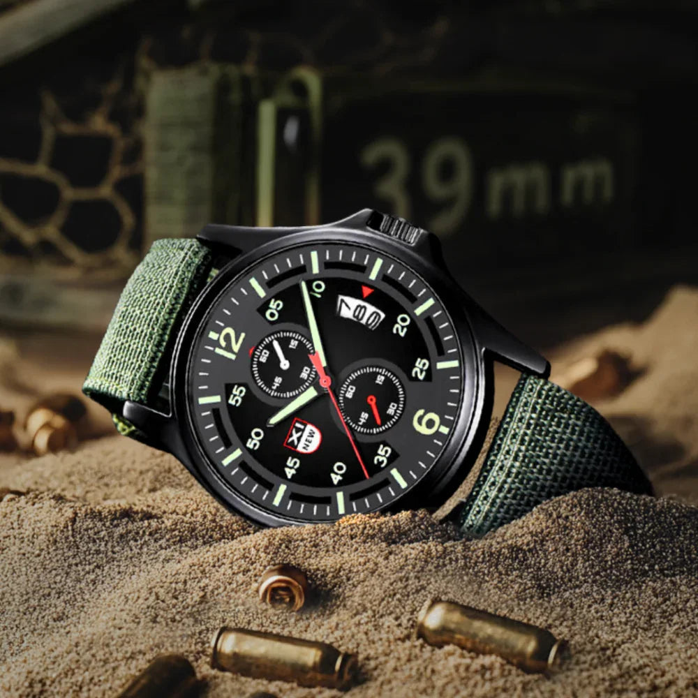 Skanto | Militär-Quarzuhr – Leichte taktische Nylonarmbanduhr für Herren
