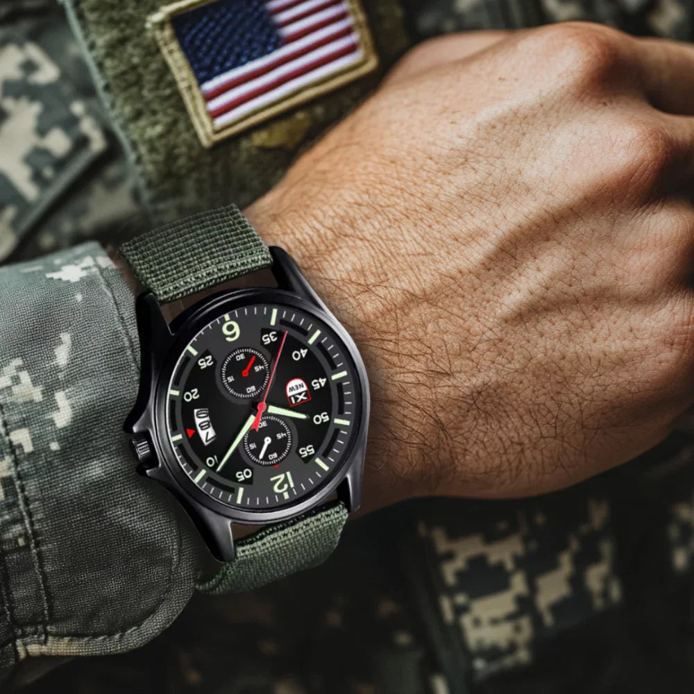 Skanto | Militär-Quarzuhr – Leichte taktische Nylonarmbanduhr für Herren