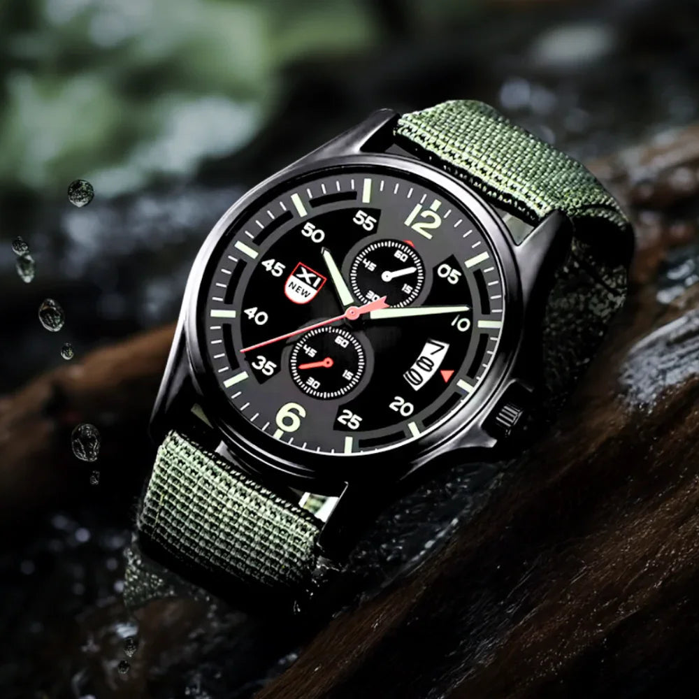 Skanto | Militär-Quarzuhr – Leichte taktische Nylonarmbanduhr für Herren