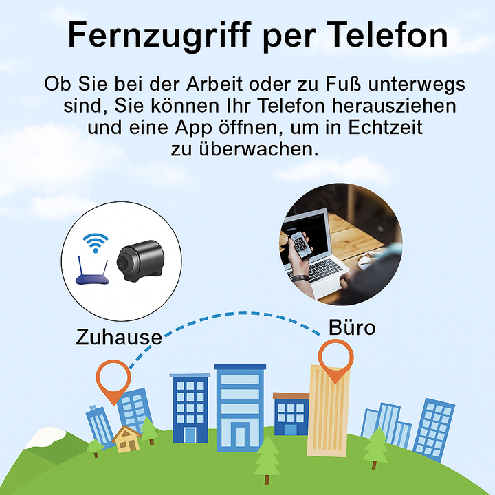 Skanto | Mini-Überwachungskamera WLAN Nachtsicht Bewegungserkennung