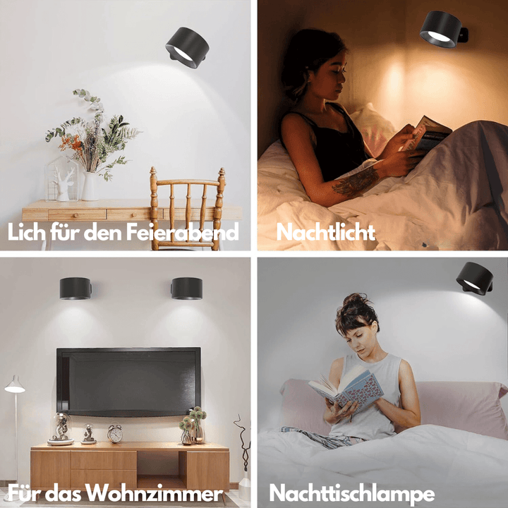 Skanto | 360° Kabellose wiederaufladbare Wandlampe | Vielseitige LED-Beleuchtungslösung