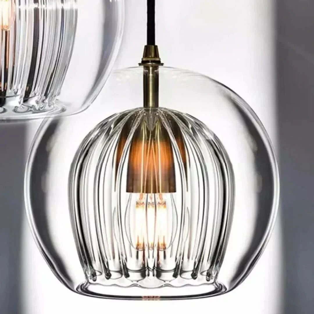 Skanto | TimberGlow – Moderne Glas-Pendelleuchte