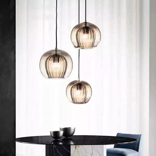 Skanto | TimberGlow – Moderne Glas-Pendelleuchte