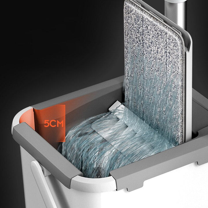 Flachboden-Wischmopp- und Eimer-Set mit Aluminiumgriff Skanto