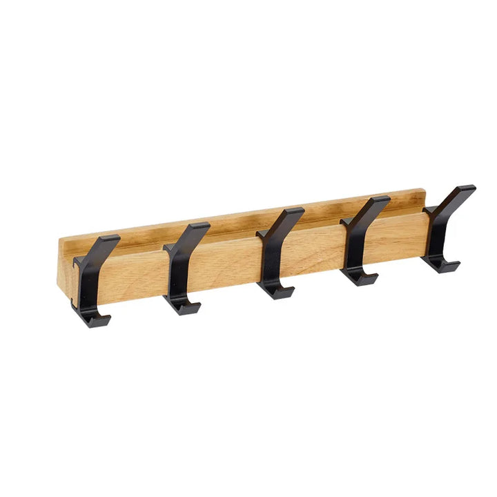 Skanto | Wandgarderobe mit beweglichen Haken – Skandinavisches Design aus Holz und Metall