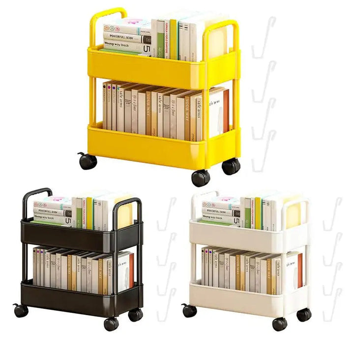 Skanto | BookRacer – Mobiles Bücherregal mit 2 Ablagen