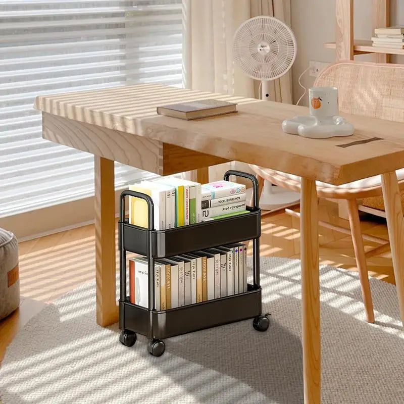 Skanto | BookRacer – Mobiles Bücherregal mit 2 Ablagen