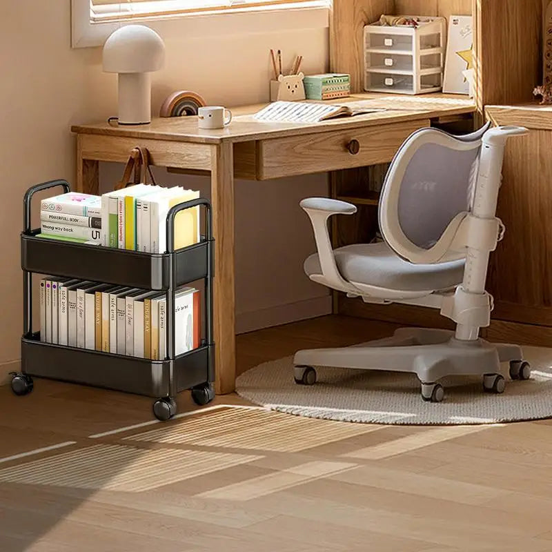 Skanto | BookRacer – Mobiles Bücherregal mit 2 Ablagen