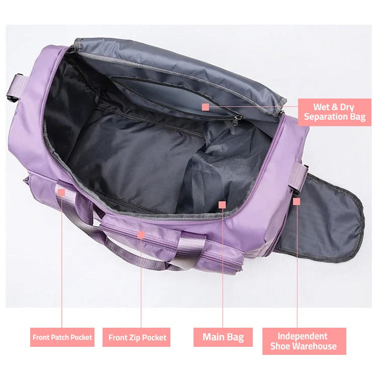 Skanto | Multi-Pocket Reisetasche, Sport- & Gymtasche mit separatem Schuhfach