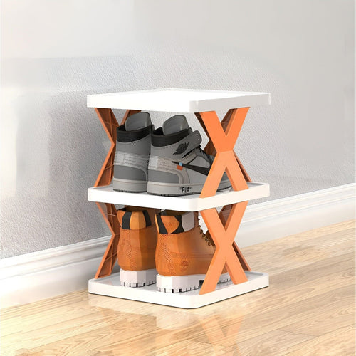 Skanto | FlexiStack Schuhregal – Faltbarer mehrstufiger Schuh-Organizer für kleine Räume