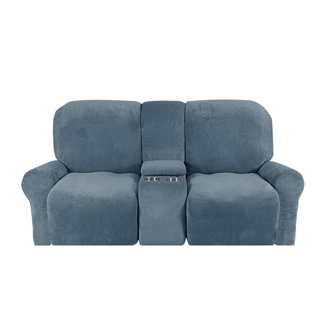Skanto | 2-Sitzer Relaxsofa-Bezug mit Getränkehaltern – Samtplüsch