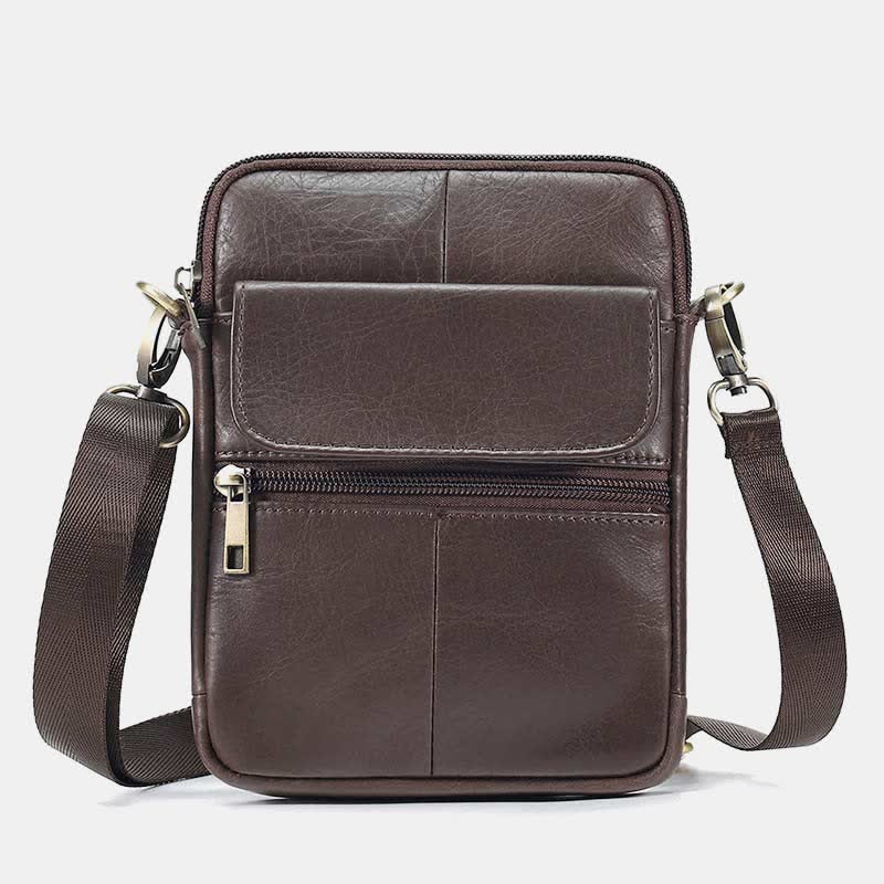 Skanto | Kleine Herren-Umhängetasche aus echtem Leder – Kompakte Crossbody-Tasche mit verstellbarem Riemen