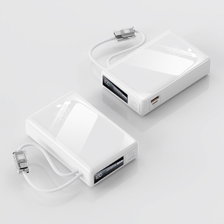 Kompakte Powerbank mit integriertem Kabel und digitaler Ladeanzeige Skanto
