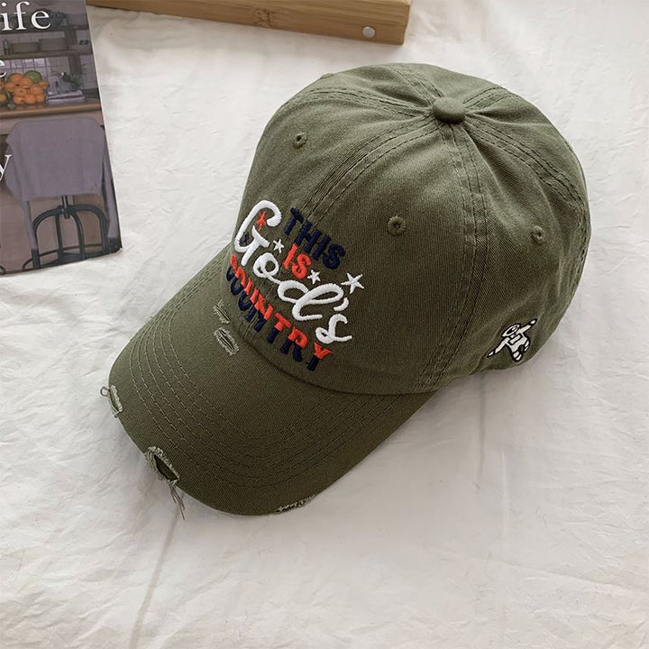 Herren Distressed Bestickte Baseballkappe Skanto