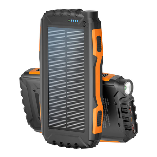 Solarbetriebene Powerbank mit Taschenlampe und Schnellladefunktion Skanto