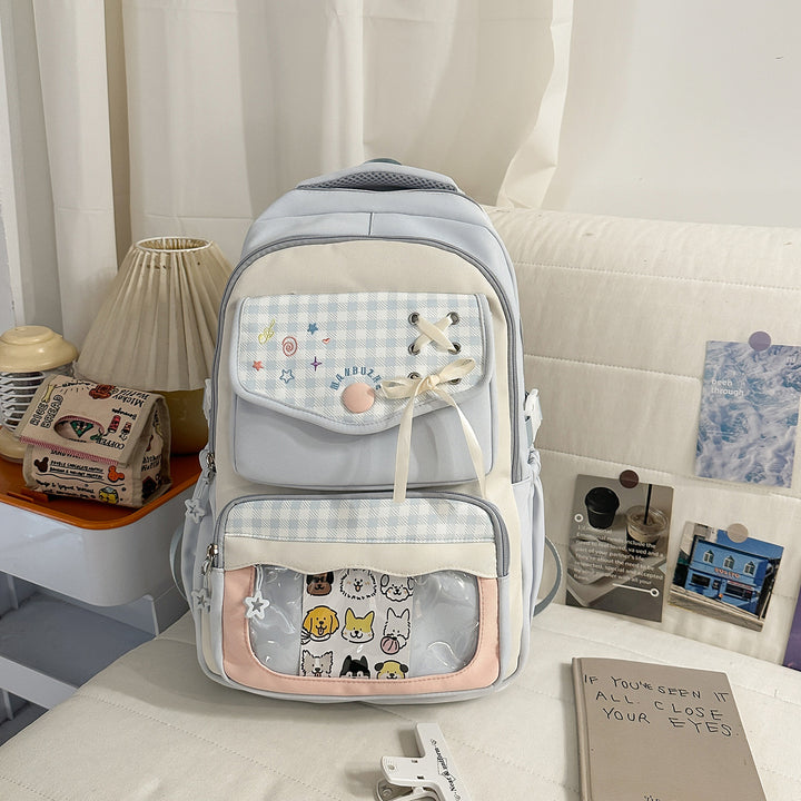 Stylischer Karo-Schulrucksack