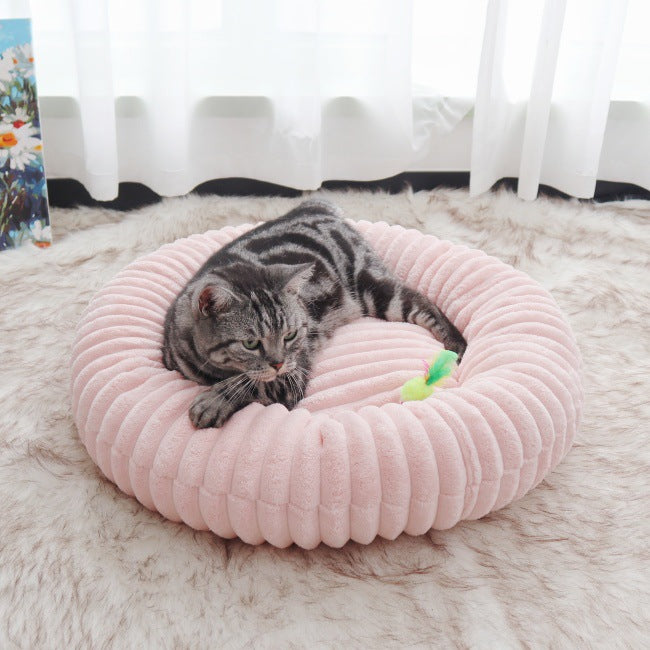 Rundes Plüsch-Katzenbett