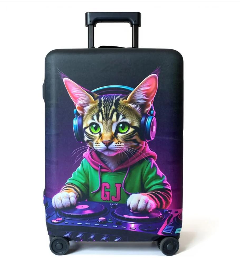 Unisex nicht-elastische Kofferhülle mit 3D-Hundemotiv für Trolley, elastisch und kratzfest Skanto