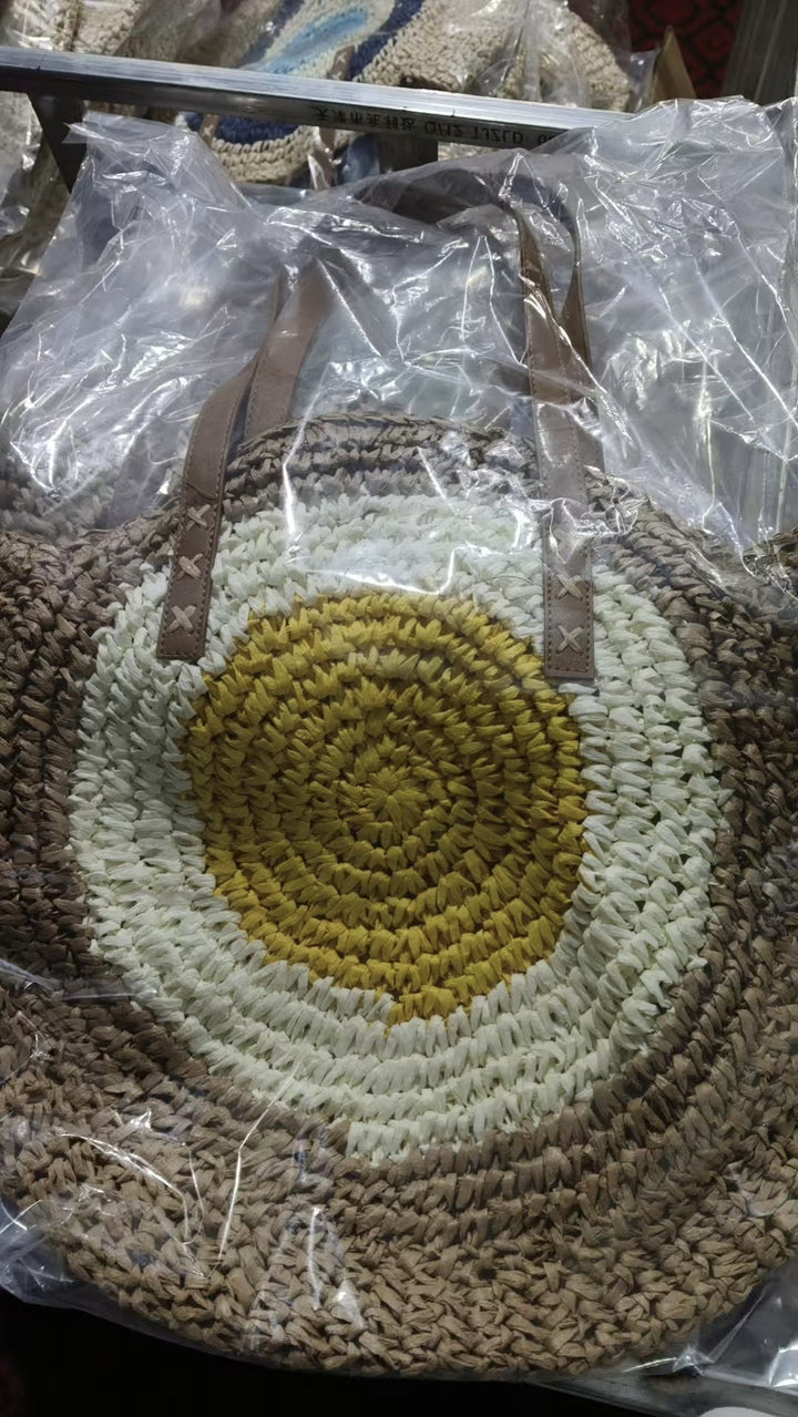 Runde Strohtasche Skanto