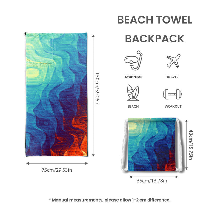 Strandtuch mit künstlerischem Wellendesign Skanto