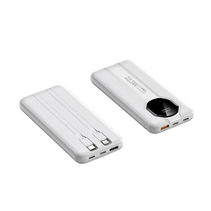 Hochleistungs-Powerbank mit integrierten Ladekabeln Skanto